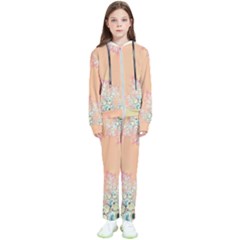 Peach Spring Frost On Flowers Fractal Kids  Tracksuit by Artist4God