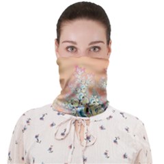 Peach Spring Frost On Flowers Fractal Face Covering Bandana (adult) by Artist4God
