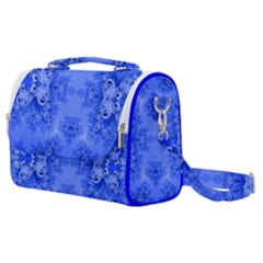 Blue Sky Over The Bluebells Frost Fractal Satchel Shoulder Bag by Artist4God