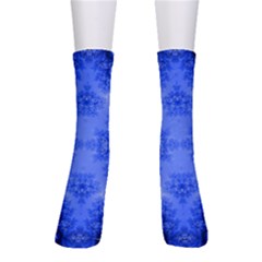 Blue Sky Over The Bluebells Frost Fractal Crew Socks by Artist4God