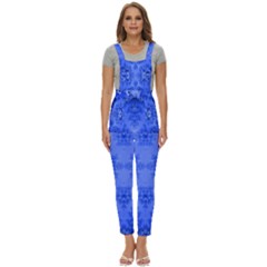 Blue Sky Over The Bluebells Frost Fractal Women s Pinafore Overalls Jumpsuit by Artist4God