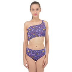 Pattern-cute-clouds-stars Spliced Up Two Piece Swimsuit