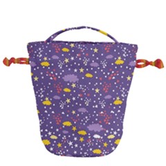 Pattern-cute-clouds-stars Drawstring Bucket Bag