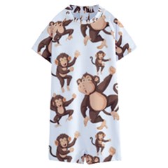 Monkey-seamless-pattern Kids  Boyleg Half Suit Swimwear by Jancukart