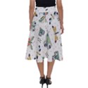 Seamless-pattern-with-moth-butterfly-dragonfly-white-backdrop Perfect Length Midi Skirt View2