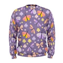 Vector-seamless-pattern-with-butterflies-beetles Men s Sweatshirt by Jancukart