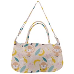 Cute-monkey-banana-seamless-pattern-background Removal Strap Handbag by Jancukart