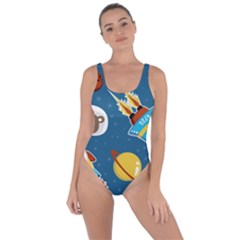 Seamless-pattern-vector-with-spacecraft-funny-animals-astronaut Bring Sexy Back Swimsuit by Jancukart