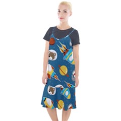 Seamless-pattern-vector-with-spacecraft-funny-animals-astronaut Camis Fishtail Dress by Jancukart