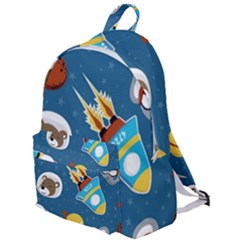 Seamless-pattern-vector-with-spacecraft-funny-animals-astronaut The Plain Backpack
