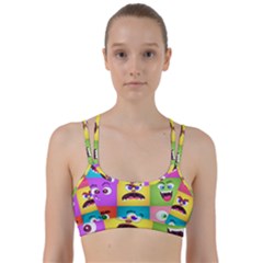 Monsters Emotions Scary Faces Masks With Mouth Eyes Aliens Monsters Emoticon Set Line Them Up Sports Bra by Jancukart