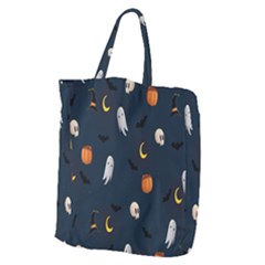 Halloween Ghost Pumpkin Bat Skull Giant Grocery Tote by artworkshop