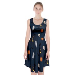 Halloween Ghost Pumpkin Bat Skull Racerback Midi Dress by artworkshop