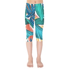 Leaves Tropical Exotic Kids  Capri Leggings  by artworkshop