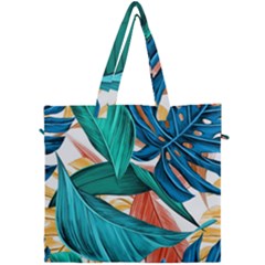 Leaves Tropical Exotic Canvas Travel Bag by artworkshop