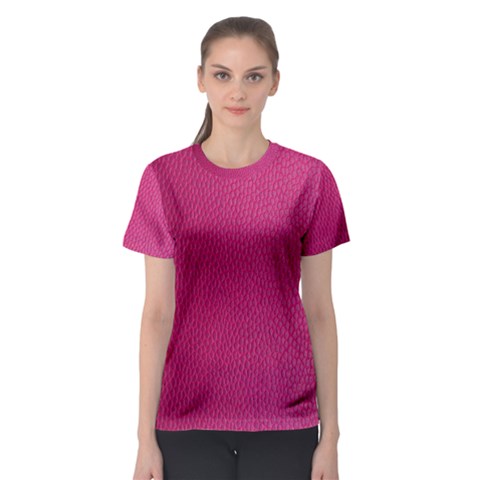 Pink Leather Leather Texture Skin Texture Women s Sport Mesh Tee by artworkshop