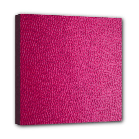 Pink Leather Leather Texture Skin Texture Mini Canvas 8  X 8  (stretched) by artworkshop