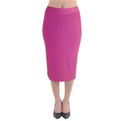 Pink Leather Leather Texture Skin Texture Velvet Midi Pencil Skirt by artworkshop