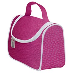 Pink Leather Leather Texture Skin Texture Satchel Handbag by artworkshop