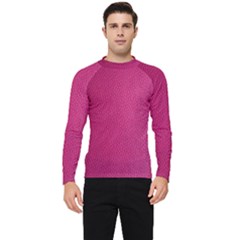 Pink Leather Leather Texture Skin Texture Men s Long Sleeve Rash Guard by artworkshop