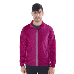 Pink Leather Leather Texture Skin Texture Men s Windbreaker by artworkshop