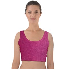 Pink Leather Leather Texture Skin Texture Velvet Crop Top by artworkshop