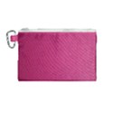 Pink Leather Leather Texture Skin Texture Canvas Cosmetic Bag (Medium) View1