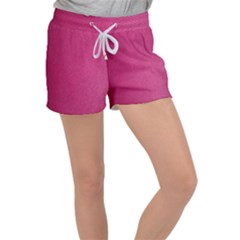 Pink Leather Leather Texture Skin Texture Velour Lounge Shorts by artworkshop