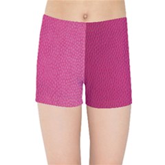 Pink Leather Leather Texture Skin Texture Kids  Sports Shorts by artworkshop