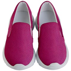 Pink Leather Leather Texture Skin Texture Kids Lightweight Slip Ons by artworkshop