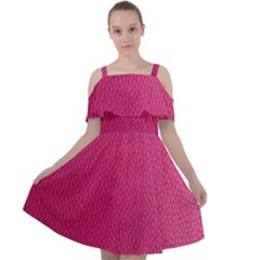 Pink Leather Leather Texture Skin Texture Cut Out Shoulders Chiffon Dress by artworkshop