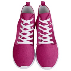 Pink Leather Leather Texture Skin Texture Men s Lightweight High Top Sneakers by artworkshop