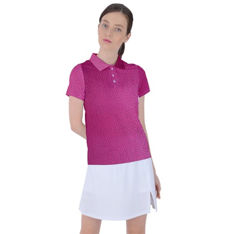 Pink Leather Leather Texture Skin Texture Women s Polo Tee by artworkshop