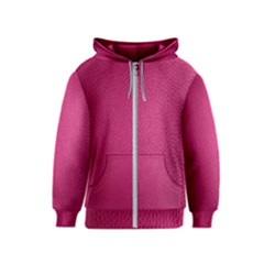 Pink Leather Leather Texture Skin Texture Kids  Zipper Hoodie