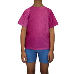 Pink Leather Leather Texture Skin Texture Kids  Short Sleeve Swimwear by artworkshop