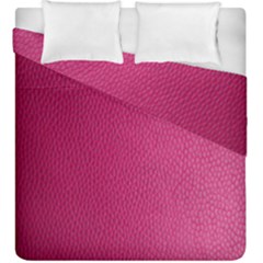 Pink Leather Leather Texture Skin Texture Duvet Cover Double Side (king Size) by artworkshop