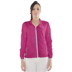 Pink Leather Leather Texture Skin Texture Women s Windbreaker by artworkshop