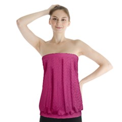 Pink Leather Leather Texture Skin Texture Strapless Top by artworkshop