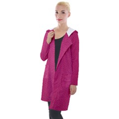 Pink Leather Leather Texture Skin Texture Hooded Pocket Cardigan by artworkshop