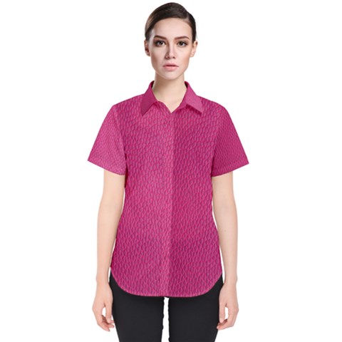 Pink Leather Leather Texture Skin Texture Women s Short Sleeve Shirt by artworkshop