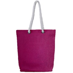 Pink Leather Leather Texture Skin Texture Full Print Rope Handle Tote (small) by artworkshop