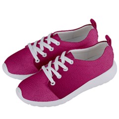 Pink Leather Leather Texture Skin Texture Women s Lightweight Sports Shoes by artworkshop