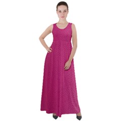 Pink Leather Leather Texture Skin Texture Empire Waist Velour Maxi Dress by artworkshop