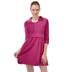 Pink Leather Leather Texture Skin Texture Mini Skater Shirt Dress by artworkshop