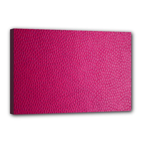 Pink Leather Leather Texture Skin Texture Canvas 18  X 12  (stretched)