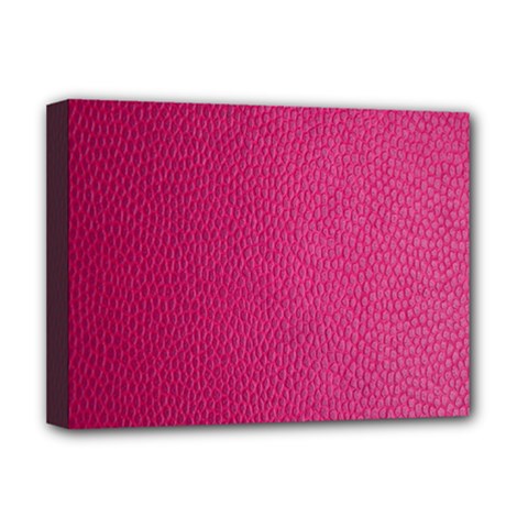 Pink Leather Leather Texture Skin Texture Deluxe Canvas 16  X 12  (stretched)  by artworkshop