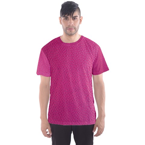 Pink Leather Leather Texture Skin Texture Men s Sport Mesh Tee by artworkshop