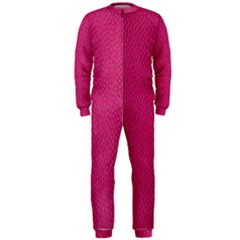 Pink Leather Leather Texture Skin Texture Onepiece Jumpsuit (men) by artworkshop