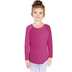 Pink Leather Leather Texture Skin Texture Kids  Long Sleeve Tee