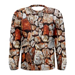 Stone Wall Wall Texture Drywall Stones Rocks Men s Long Sleeve Tee by artworkshop